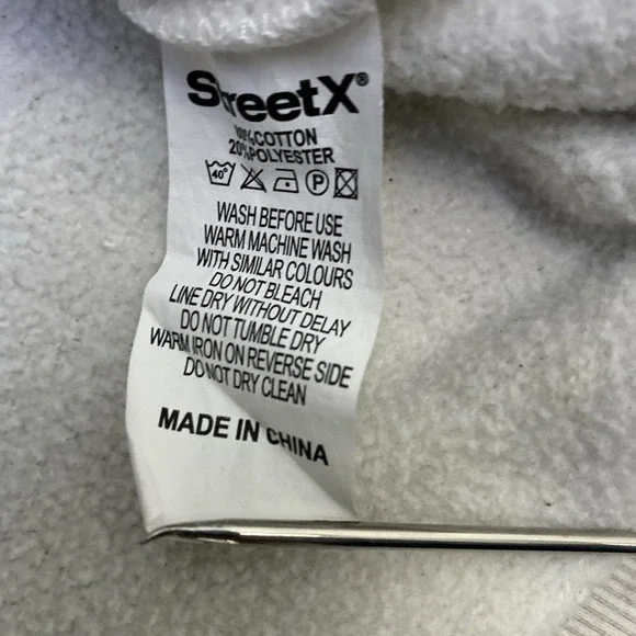 StreetX Sweatshirt Ivory SPELLOUT‎ Large Streetwear Urban 90's
